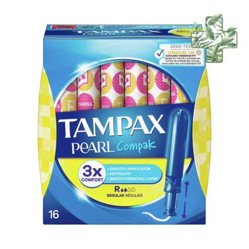 Tampax Compak Pearl Tampon 100Algodon Regular 1