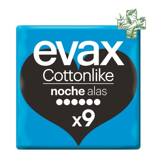 Evax Cottonlike Noche Con Alas 9 Compresas Higie