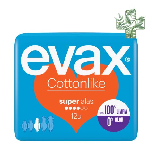Compresas Evax Cottonlike Super Alas 12 U