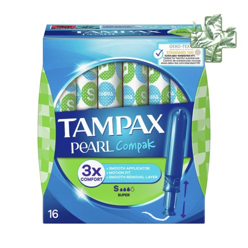 Tampax Compak Pearl Tampon 100Algodon Super 18