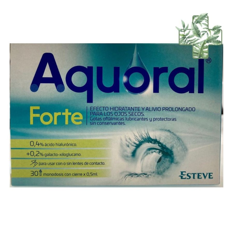 Aquoral Forte Gotas Oftalmicas Lubricantes Esteriles 30 Monodosis 0,5 Ml