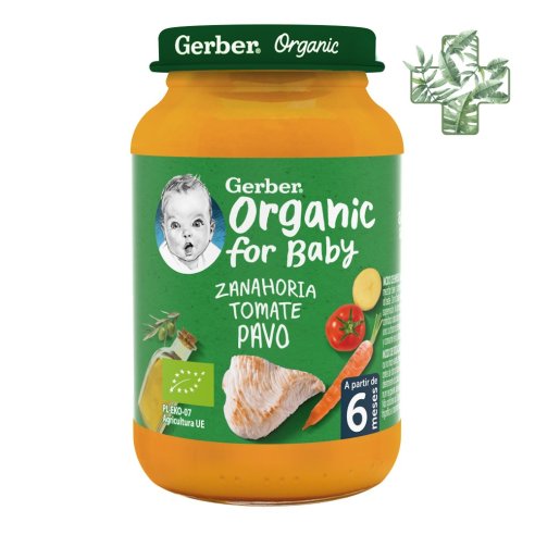 Gerber Organic Zanahoria Tomate Pavo 1 Tarrito 190 G